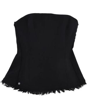 Jonathan Simkhai Theodora Fringed Top - Black
