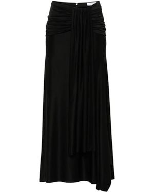 Rabanne Drape-Detail Maxi Skirt - Black