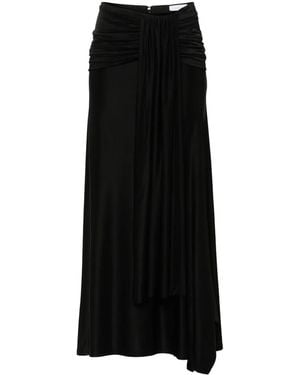 Rabanne Drape-Detail Maxi Skirt - Black