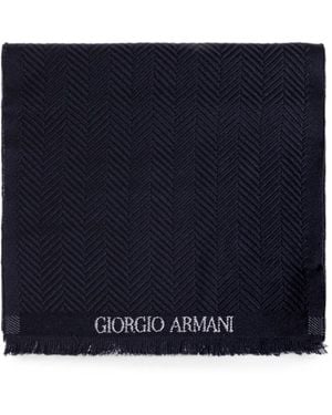 Giorgio Armani Écharpe À Motif De Chevrons - Blue