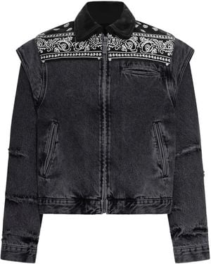 PDF Bandana Denim Jacket - Black
