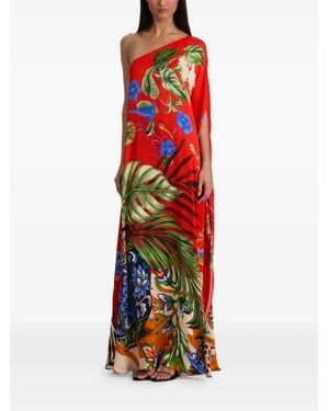 Alice + Olivia One-Shoulder Floral-Print Maxi Dress - Red