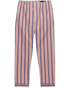 Prada Gestreifte Hose Mit Stretchbund - Rot