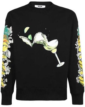 MSGM Graphic-Print Sweatshirt - Black