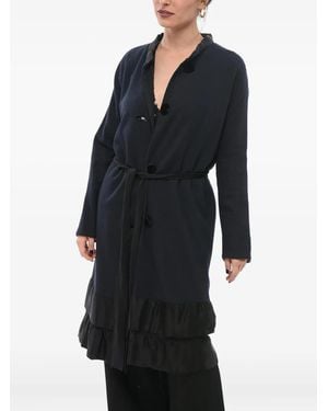 Lanvin Abrigo De Lana Con Cinturón - Azul