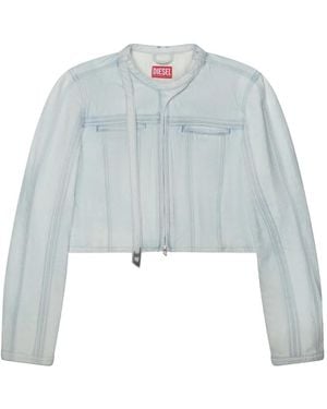 DIESEL Cropped Denim Jacket - Blue