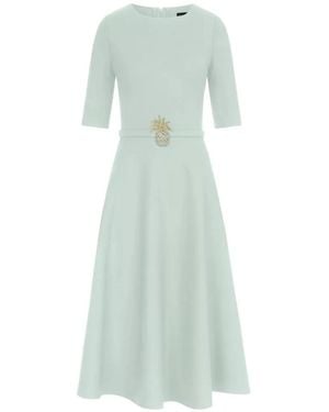 Oscar de la Renta Pineapple-Belt Midi Dress - Green