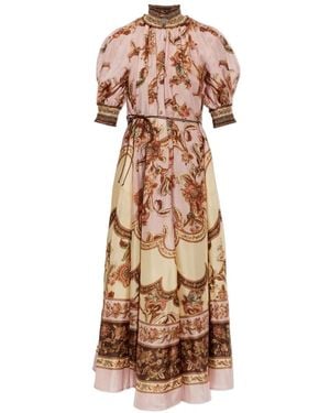 Zimmermann Aster Billow Floral-Print Silk Maxi Dress - Pink