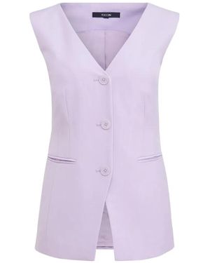 Toccin Tibbie Three-Button V-Neck Vest - Purple