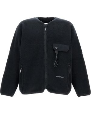 and wander Zip Fleece Jumper - Black