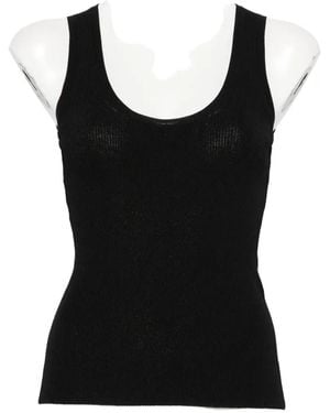 Max Mara Editta Ribbed-Knit Tank Top - Black