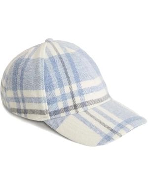 Woolrich Checked-Pattern Baseball Cap - White