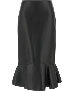 Fendi Peplum-Detail Midi Skirt - Black