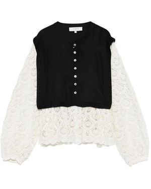 Sea Eliison Lace-Trim Top - Black