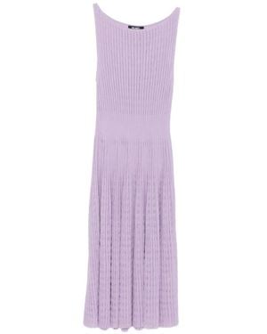 Antonino Valenti Ribbed-Knit Sleeveless Midi Dress - Purple