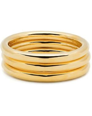 Eddie Borgo Juego de tres brazaletes en oro amarillo de 12 ct - Metálico