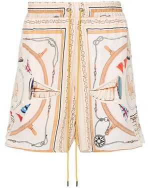 Rhude Nautica Silk Shorts - Natural