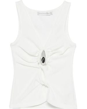 Christopher Esber Crystal-Pendant Tank Top - White