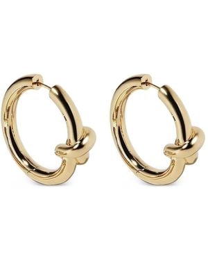 Jennifer Fisher Pendientes de aro Baby Knot bañados en oro amarillo de 10 ct - Metálico