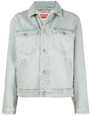 KENZO X Nigo Floral-Print Denim Jacket - Blue