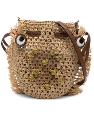 Anya Hindmarch Eye-Detail Drawstring Mini Bag - Metallic
