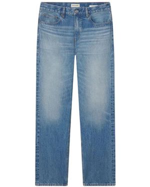 FRAME Faded Straight-Leg Jeans - Blue