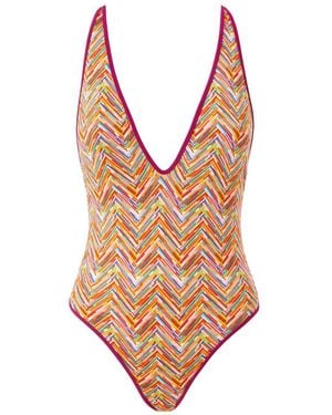 Missoni Zigzag-Print Swimsuit - Orange