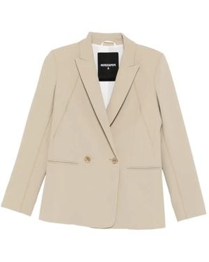 Patrizia Pepe Double-Breasted Blazer - Natural