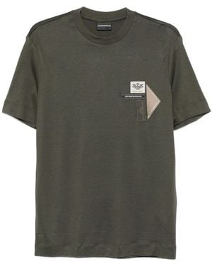 Emporio Armani Patch-Embellished T-Shirt - Green