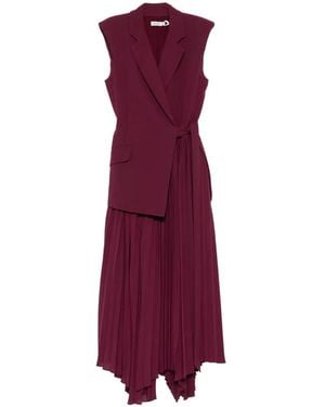 Jonathan Simkhai Pleated Asymmetric-Hem Dress - Purple