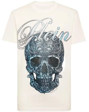 Philipp Plein スカルプリント Tシャツ - ブルー