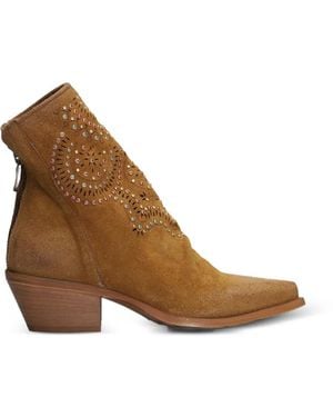 METISSE Suede Ankle Boots - Brown