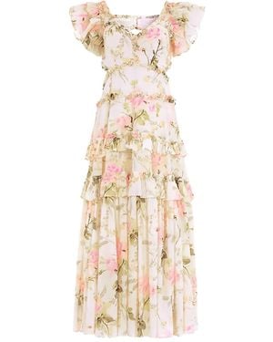 Needle & Thread Rose Ruffled Backless Dress - Natural