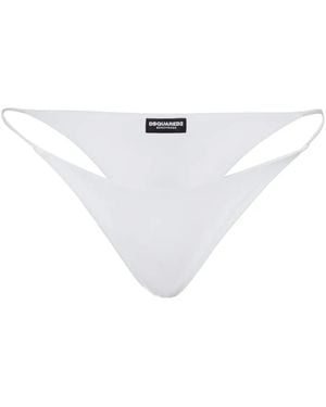 DSquared² Bragas De Bikini Con Logo Estampado - Blanco