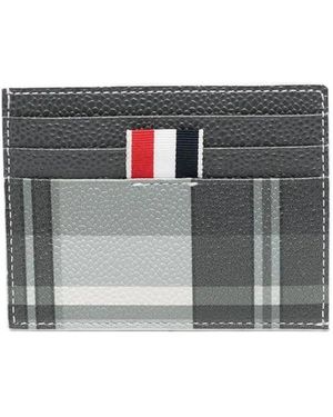 Thom Browne チェック カードケース - グレー