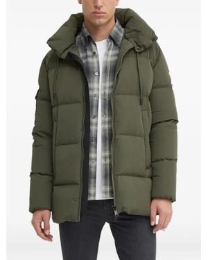 AFTER LABEL Hooded Quilted Jacket - Green