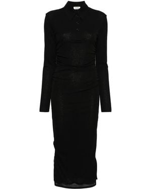 Nanushka Verity Ruched Maxi Dress - Black