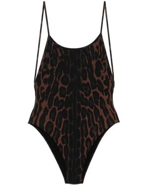 Tom Ford Leopard-Print Swimsuit - Black