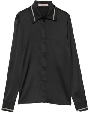 D.exterior Embellished-Trim Shirt - Black