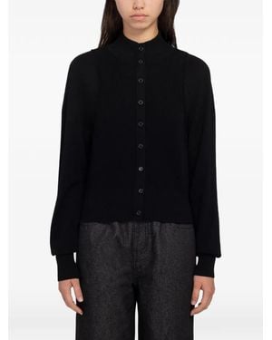 Amomento Blocking Button-Up Cardigan - Black