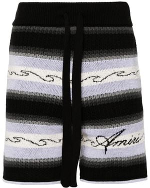 Amiri Wave Baja ニットショートパンツ - ブラック
