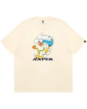 Aape By A Bathing Ape Aaper-Print T-Shirt - Natural