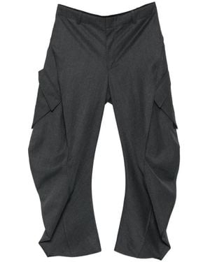 JiyongKim Pleated Cargo Trousers - Black