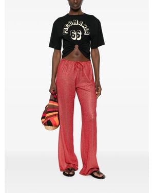 Oséree Lumière Drawstring Wide-Leg Trousers - Red