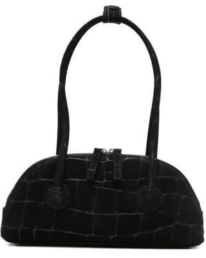 Marge Sherwood Bessette Croc-Effect Calf-Suede Tote Bag - Black