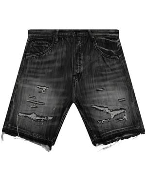 BBCICECREAM Short En Jean À Patch Brodé - Noir