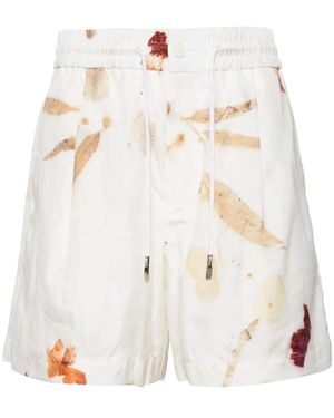 Feng Chen Wang Shorts Mit Abstraktem Print - Weiß