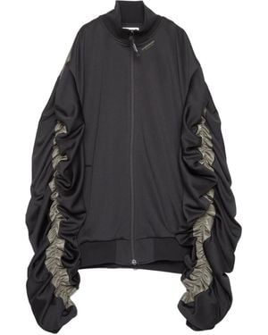 Yoshio Kubo Ruched-Sleeves Zip-Up Jacket - Black
