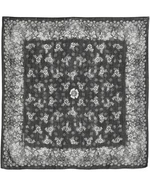 Massimo Alba Bandana con motivo floral - Gris