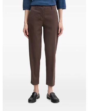 Benetton Cropped Tapered Trousers - Brown